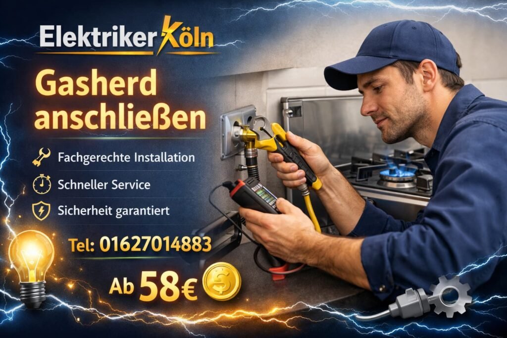 Elektriker Köln Techniker beim Gasherd anschließen – professioneller Anschluss ab 58€