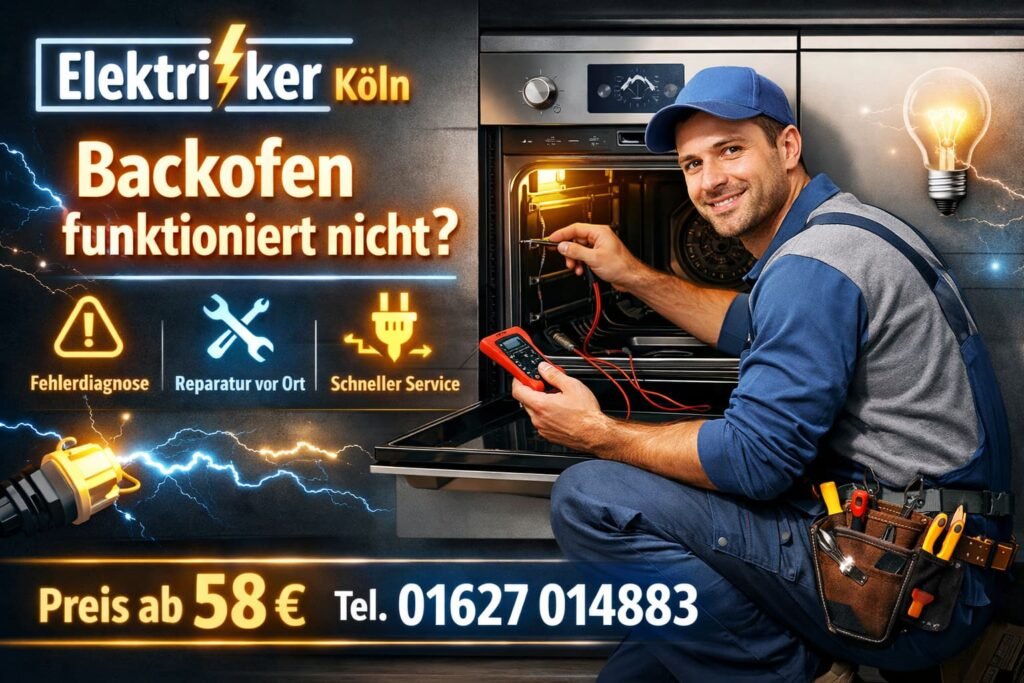 Elektriker Köln repariert Backofen funktioniert nicht – schneller Ofen Reparatur Service ab 58€ Köln