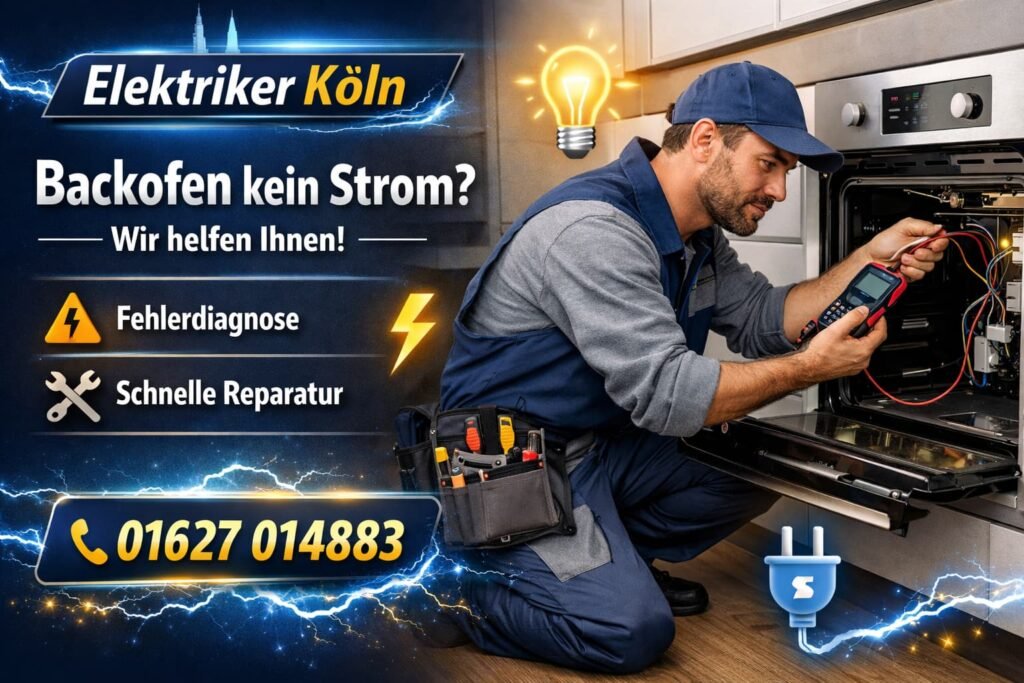 Elektriker Köln repariert Backofen ohne Strom – professionelle Fehlerdiagnose und schnelle Reparatur ab 58€