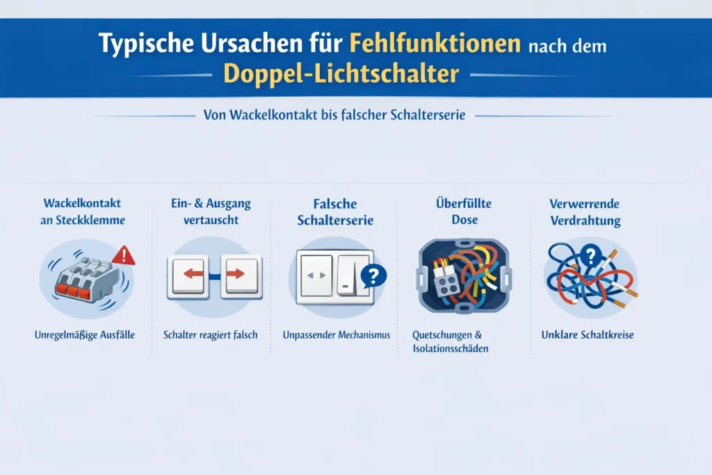 Typische Ursachen für Fehlfunktionen nach dem doppel lichtschalter – von Wackelkontakt bis falscher Schalterserie