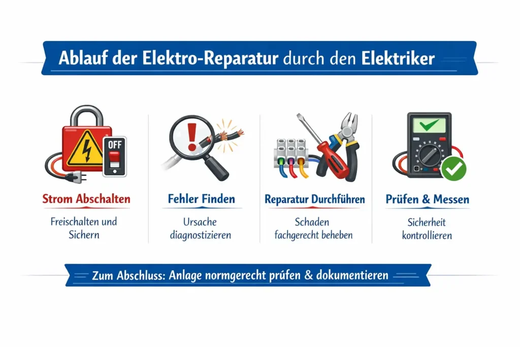 Wie die Reparatur abläuft, wenn ein günstiger elektriker in der nähe beauftragt wird
