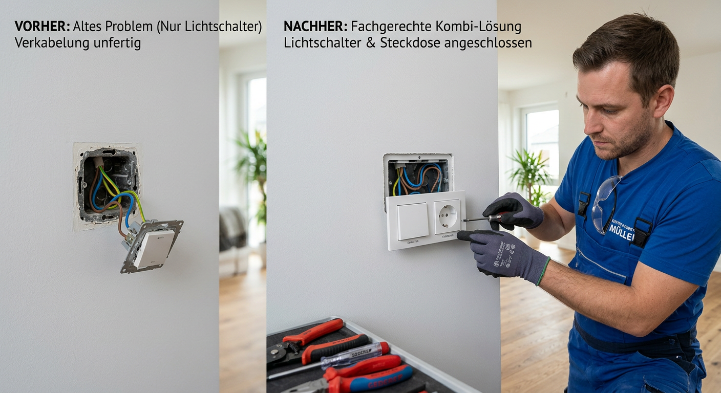 lichtschalter mit steckdose anschließen