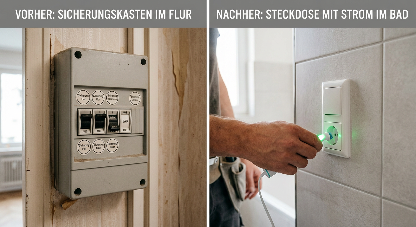 kein strom im badezimmer