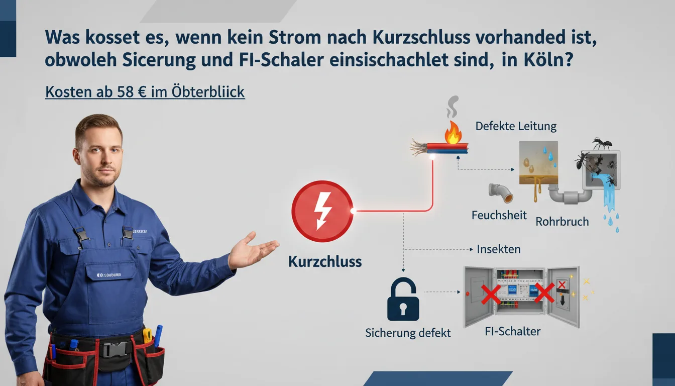kein strom nach kurzschluss sicherung und fi schalter sind eingeschaltet – Problem