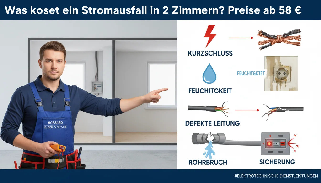stromausfall in 2 zimmern – Problem